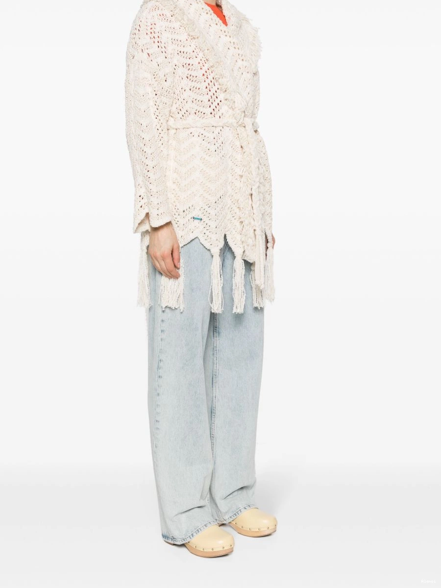 Affordable chevron-knit cardigan Women Alanui fringed 0824